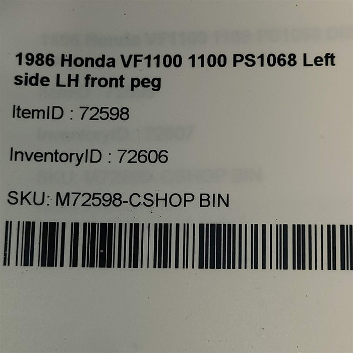 1986 Honda Vf1100 1100 Left Side Lh Front Ped Rest Shifter Ps1068