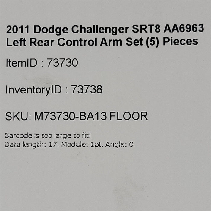 10-14 Dodge Challenger SRT8 Driver Rear Control Arm Set (5) Pieces AA6963