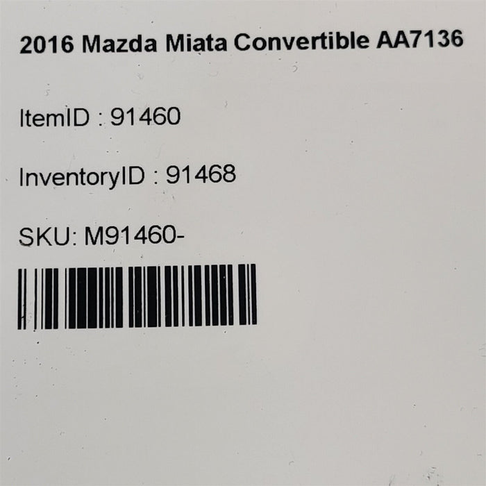 16-23 Mazda Miata Mx-5 Side View Mirror Driver Lh Aa7136