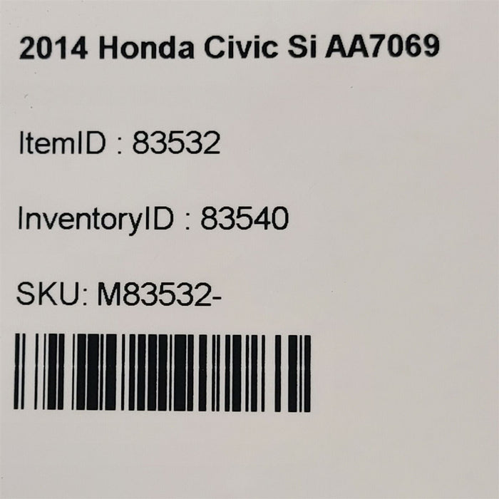 12-15 Honda Civic Si Clutch Brake Pedal Manual Transmission K24Z7 2.4L AA7069