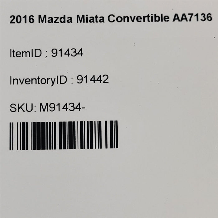 2016 Mazda Miata Mx-5 Instrument Gauge Cluster Speedometer 36K Aa7136