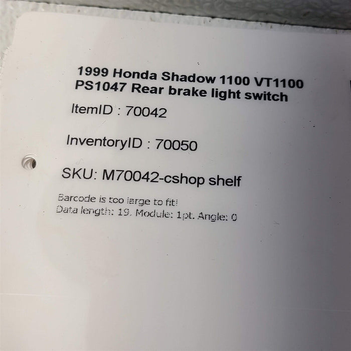 1999 Honda Shadow 1100 VT1100 Rear Brake Light Switch PS1047