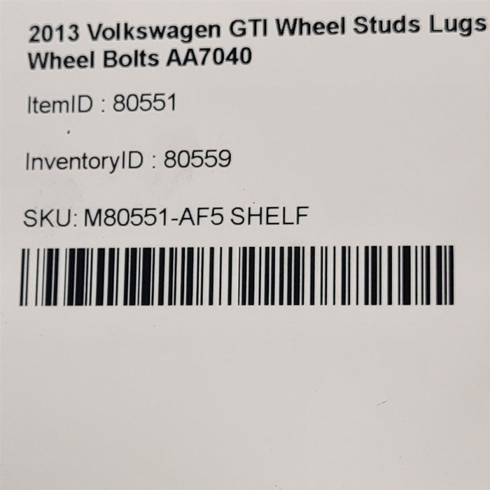 10-14 Volkswagen GTI Wheel Studs Lugs Wheel Bolts AA7040