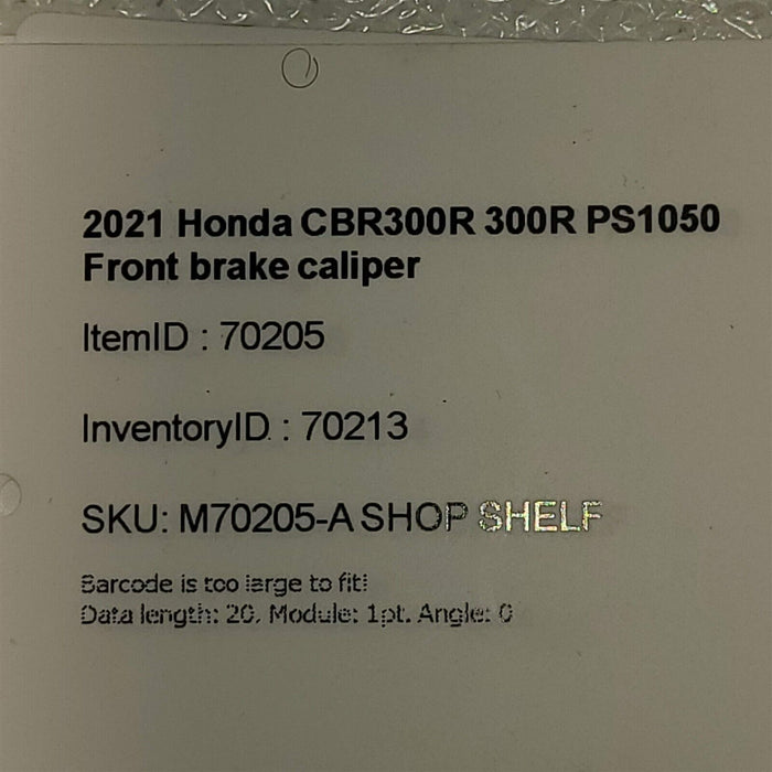 2021 Honda CBR300R 300R Front Brake Caliper PS1050