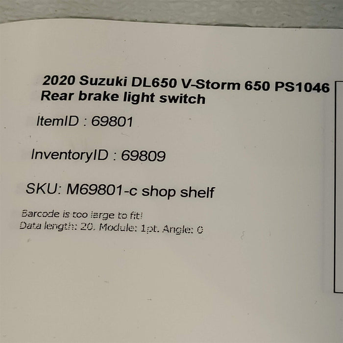 2020 Suzuki DL650 V-Storm 650 Rear Brake Light Switch PS1046