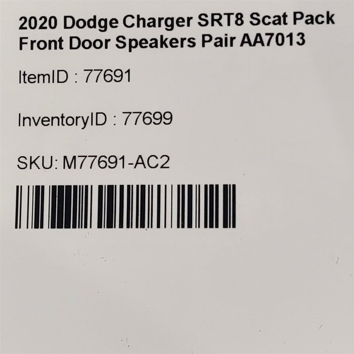 15-22 Dodge Charger SRT8 Scat Pack Front Door Speakers Pair AA7013