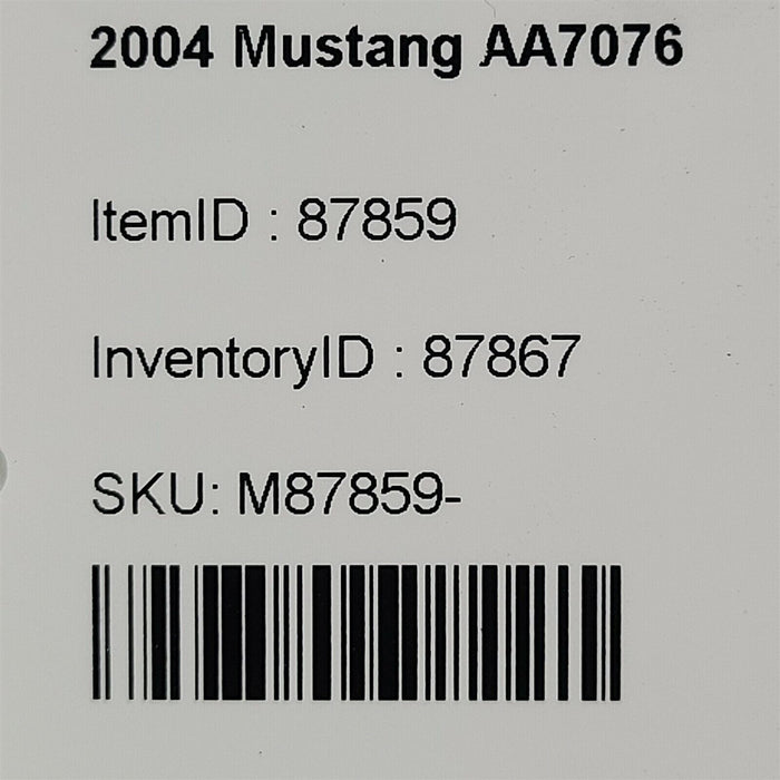 99-04 Mustang Transmission Crossmember Mounting Hardware Aa7076