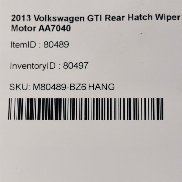 10-14 Volkswagen GTI Rear Hatch Wiper Motor AA7040