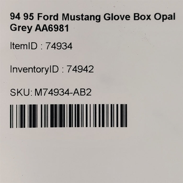 94 95 Ford Mustang Glove Box Opal Grey AA6981