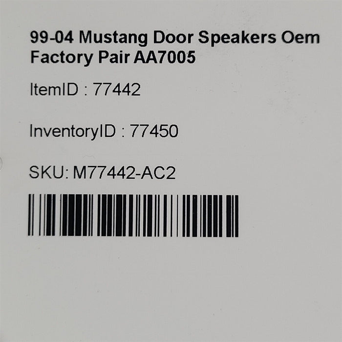 99-04 Mustang Door Speakers Oem Factory Pair AA7005
