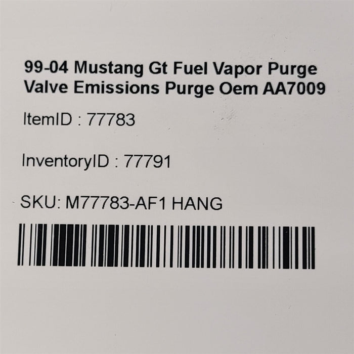 99-04 Mustang Gt Fuel Vapor Purge Valve Emissions Purge Oem AA7009