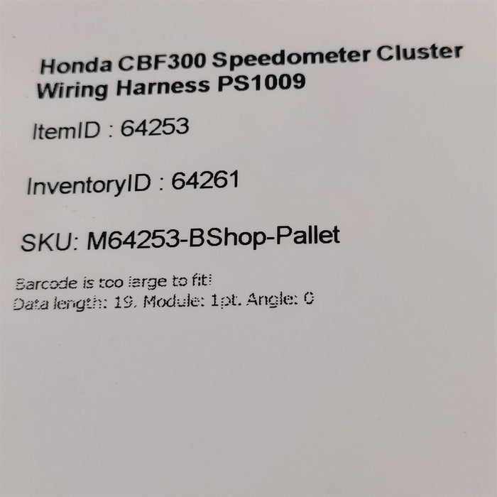 2020 Honda CBF300 Speedometer Cluster Wiring Harness PS1009