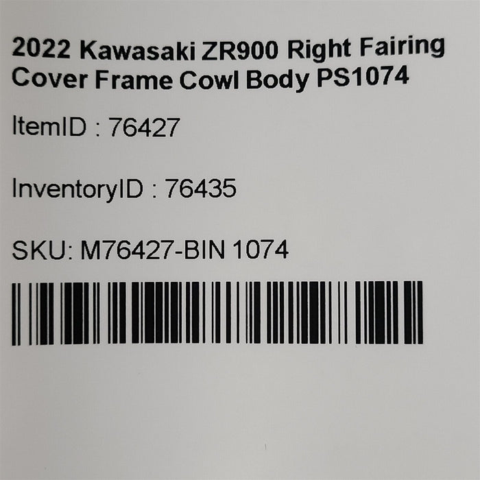 2022-2023 Kawasaki ZR900 Right Fairing Pivot Cover Frame Cowl Body PS1074