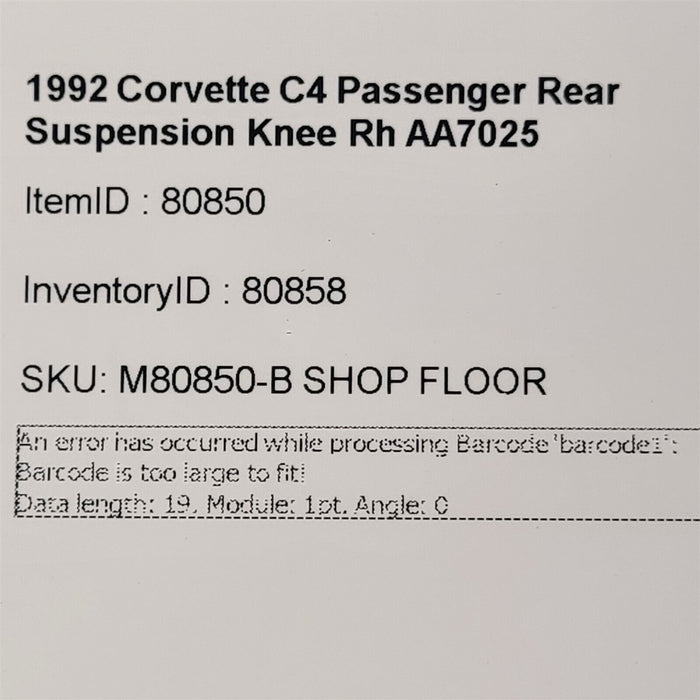 88-96 Corvette C4 Passenger Rear Suspension Spindle Dog Bones Rh AA7025