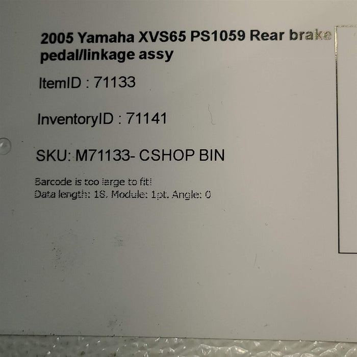 2005 Yamaha XVS65 Rear Brake Pedal Linkage PS1059