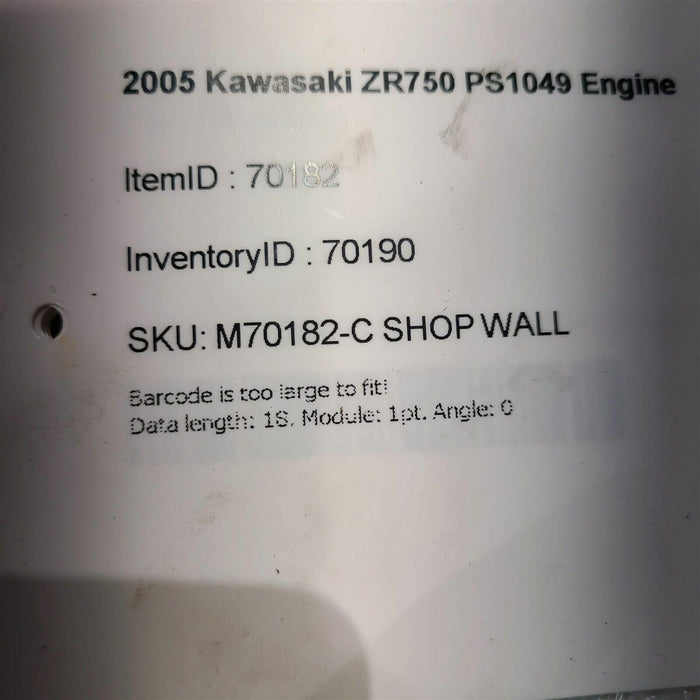 2005 Kawasaki ZR750 Engine Motor PS1049